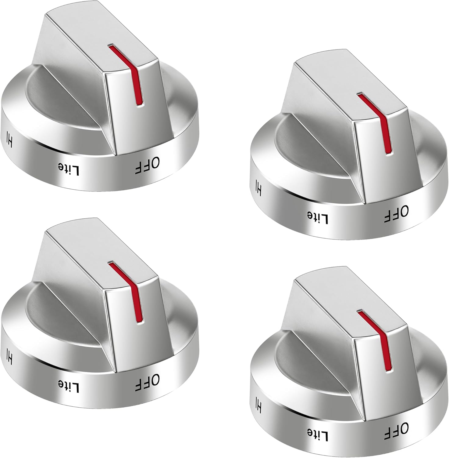 AMI PARTS DG94-04167 Fit for Samsung Stove Knob DG94-03500U DG94-03500V Replacement for NX60T8111SS NX60T8311SS NE63T8111SS NX60T8711SS(4PCS Silver)