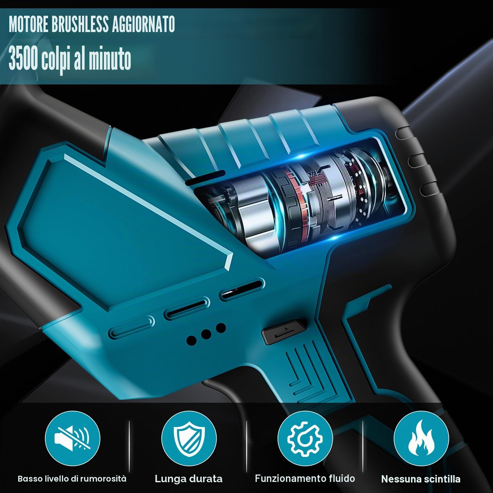Sega recipro compatibile con Makita 18V Batterie, con 4 lame, sega a sciabola portatile per metallo, legno, tubi in PVC, taglio ad albero (Senza Caricatore)