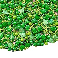 Vista 4 de Homankit Cactus Sprinkles - Decoración comestible de galletas verdes para hornear, decoración de cupcakes, 3.35 onzas