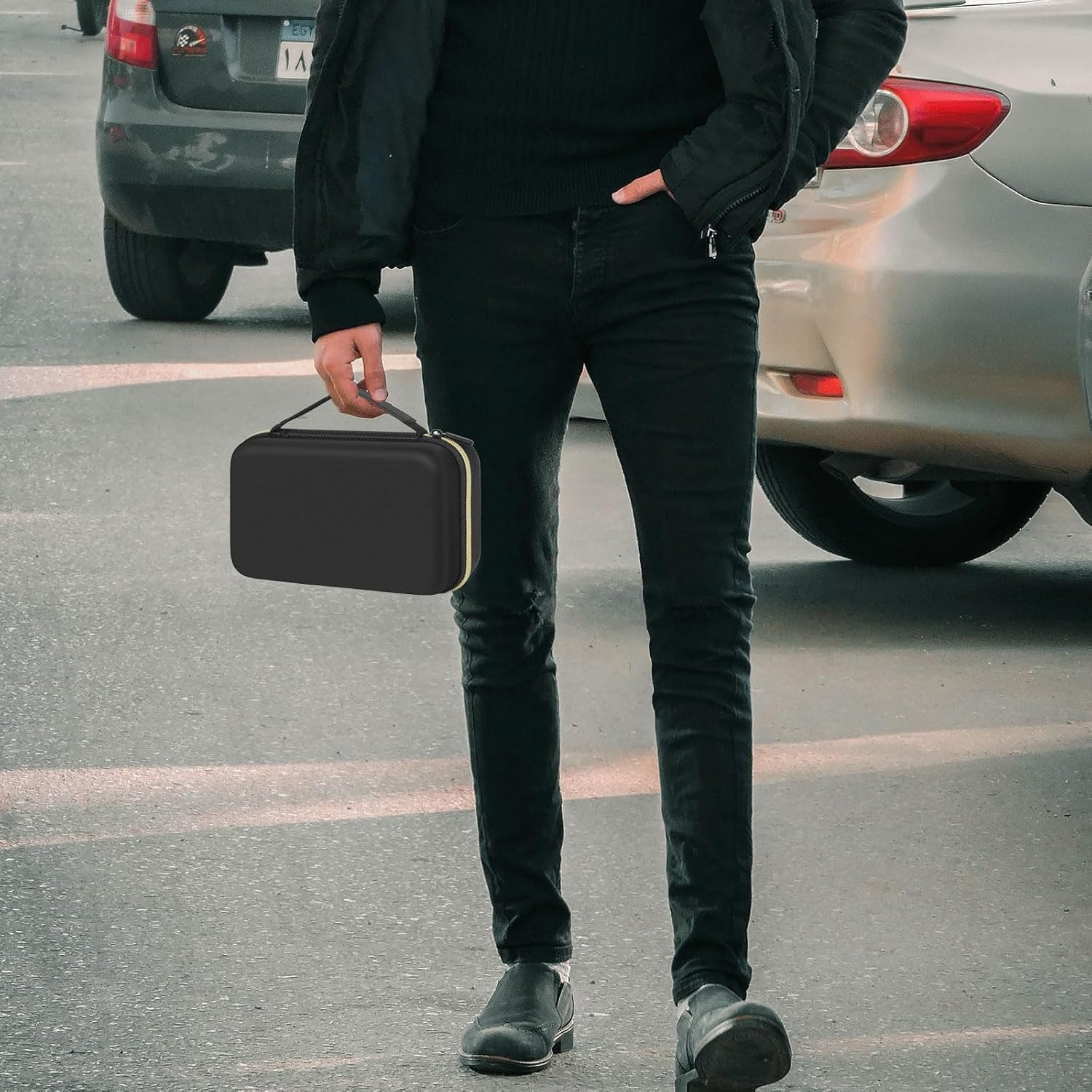 Sac pour tondeuse à cheveux Glaker pour homme + kit tondeuse à cheveux, noir profond