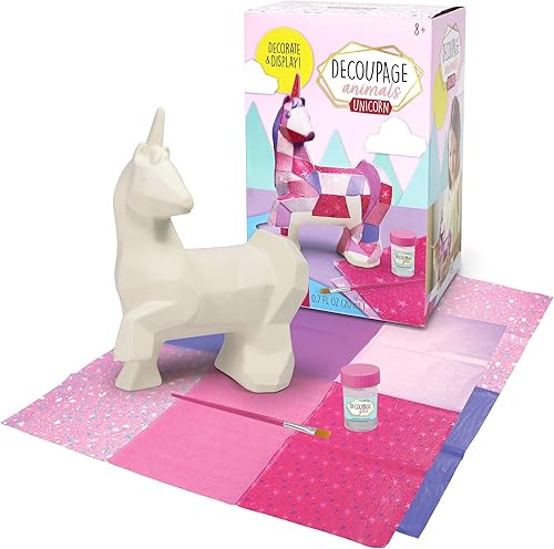 Bright Stripes Decoupage - Kit de manualidades de animales, artes y manualidades para niños de 8 a 12 años, juego de creatividad de animales de