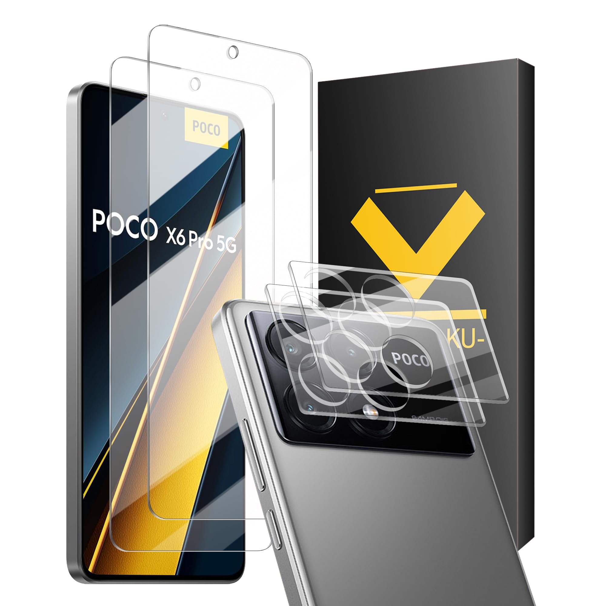2x Panzerglas Schutzfolie Für Xiaomi POCO X6 Pro 5G – Inkl. Kameraschutz, 9H Härte, Einfach Zu Montieren