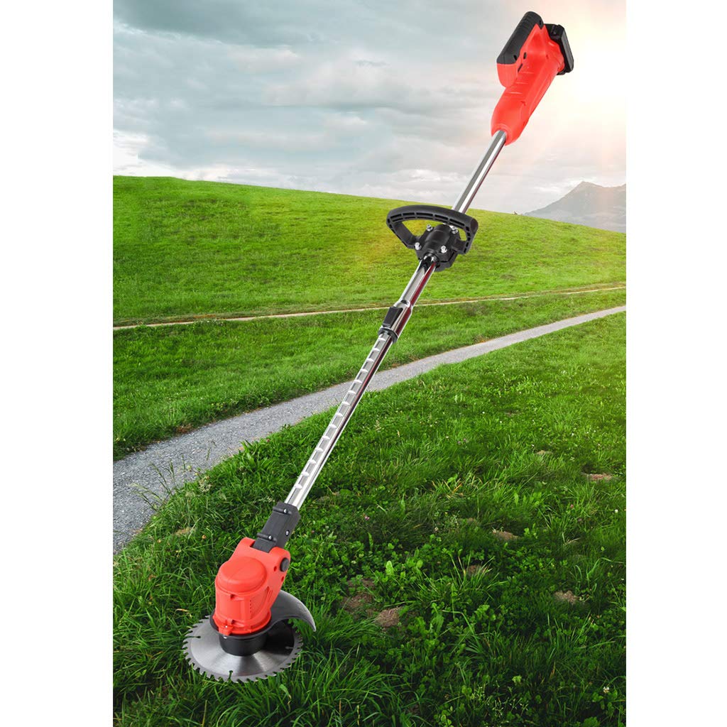Cortacésped eléctrico, desbrozador inalámbrico, recortadora de césped, capacidad de batería de 4000 mAh, herramienta de poda 2 en 1 para jardinería y paisajismo