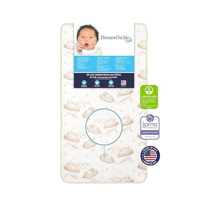 Dream On Me Brookside Toddler Bed, Twilight 5” Spring Coil Crib & Toddler Bed Mattress Bundle - Espresso, White miniatura 5