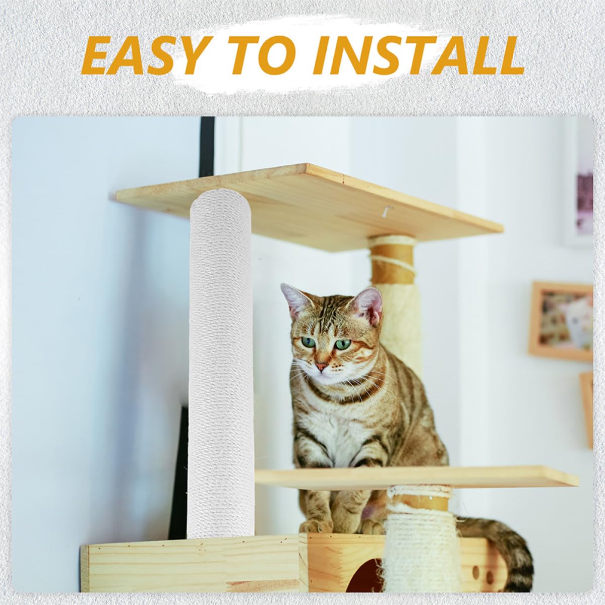 SEWACC Paquete de 2 Postes Rascadores para Gatos de Cuerda de Yute Verde, Accesorio Recto de Repuesto para Rascador Proceso Delicado y Diseño Atractivo