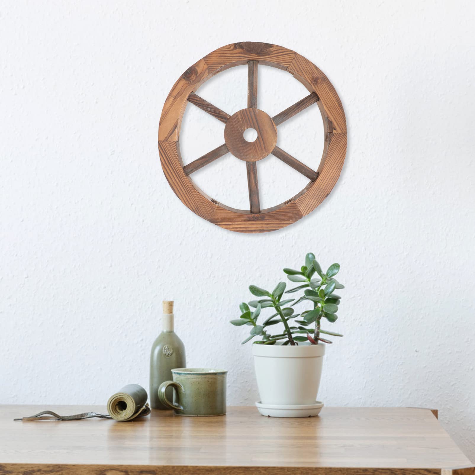 Rueda De Carreta De Madera De Estilo Rústico Y Vintage... | Cuotas Sin