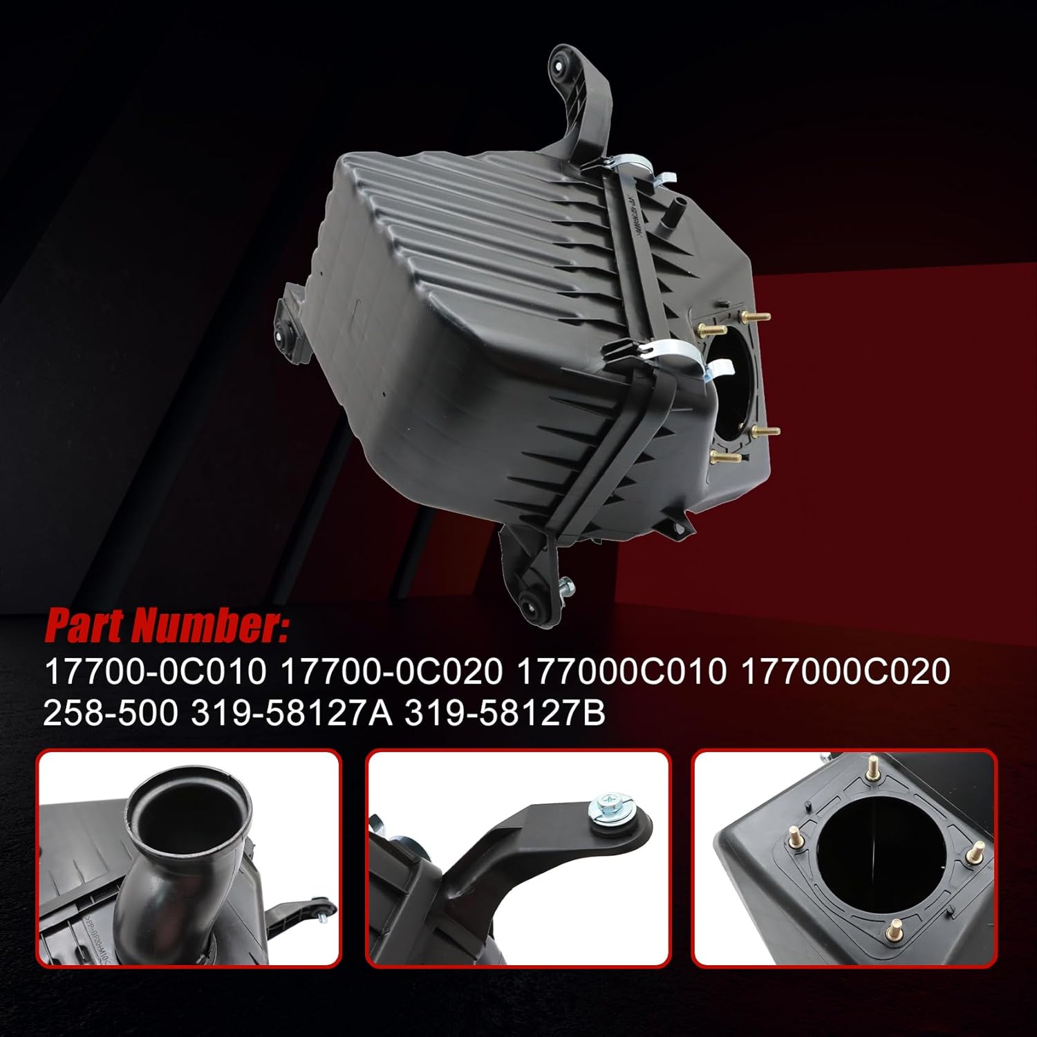 FZJDSD Air Cleaner Box Housing 177000C010 319-58127A Compatible with Toyota Tacoma 2.4L&2.7L 1995-2004 4runner 2.7L 4cyl 1996-2000 Replace 17700-0C010 17700-0C020 177000C020 258-500 319-58127B