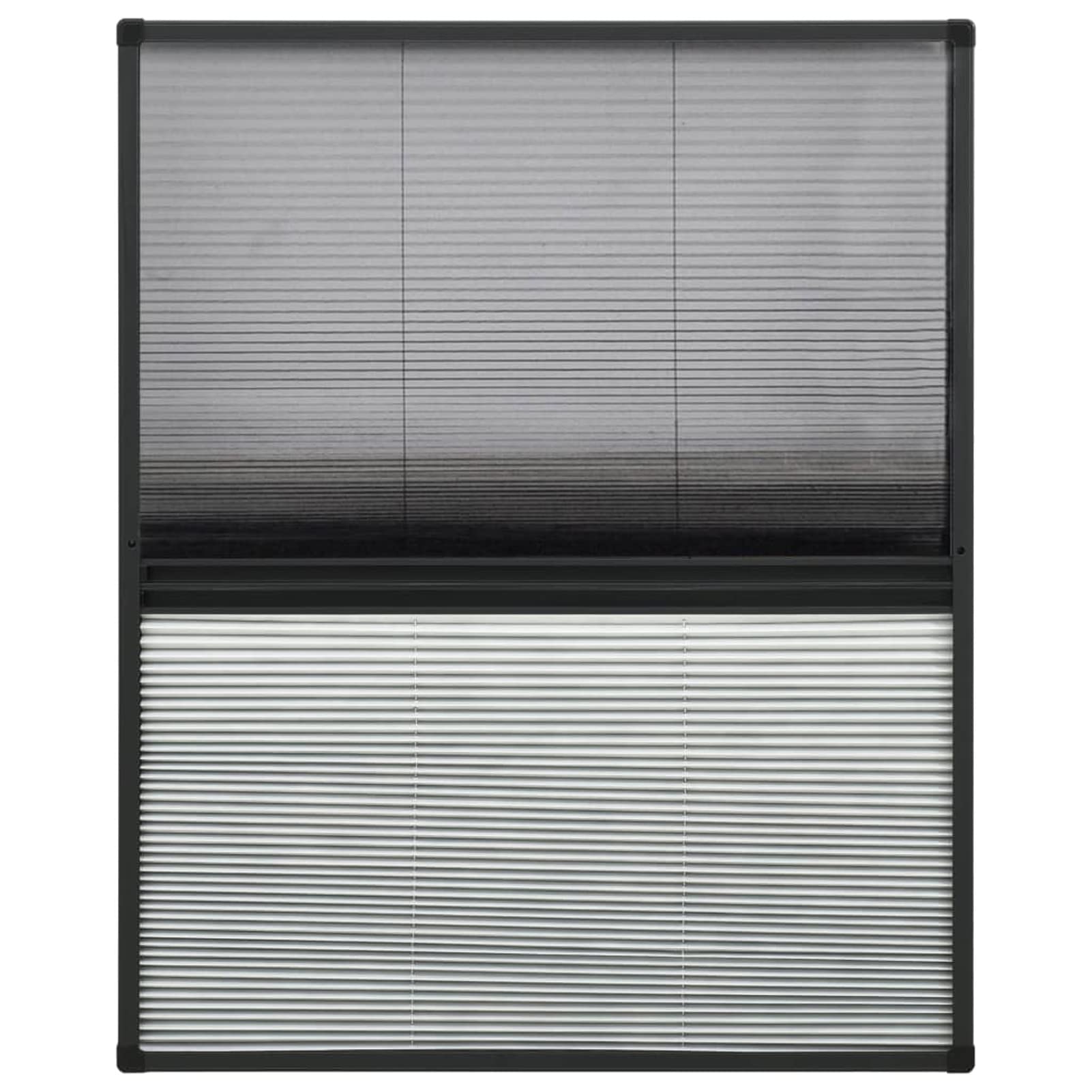 Insektenschutz-Plissee für Fenster, Fliegengitter Fenster, Fliegenschutz Fenster, Pollenschutzgitter Fenster, Insektengitter Fenster, Insektennetz, Fensternetz, Alu 60x80 cm mit Jalousie