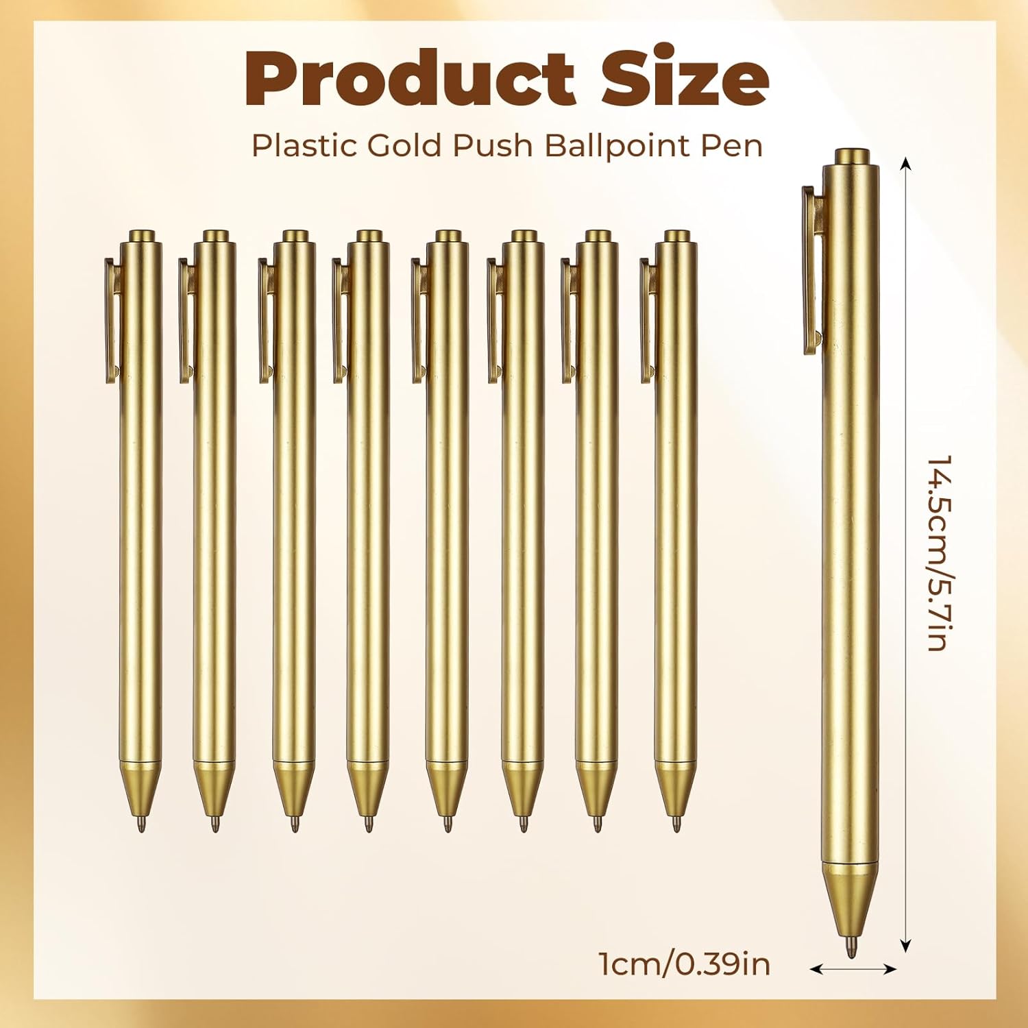 Lusofie 30 PCS Wedding Gold Pen Golden Retractable Plastic Writing Ballpoint Pens, Slim Pens Black Ink 0.5 mm for Wedding Bridal Shower Party Favors Guest Office - Image 2