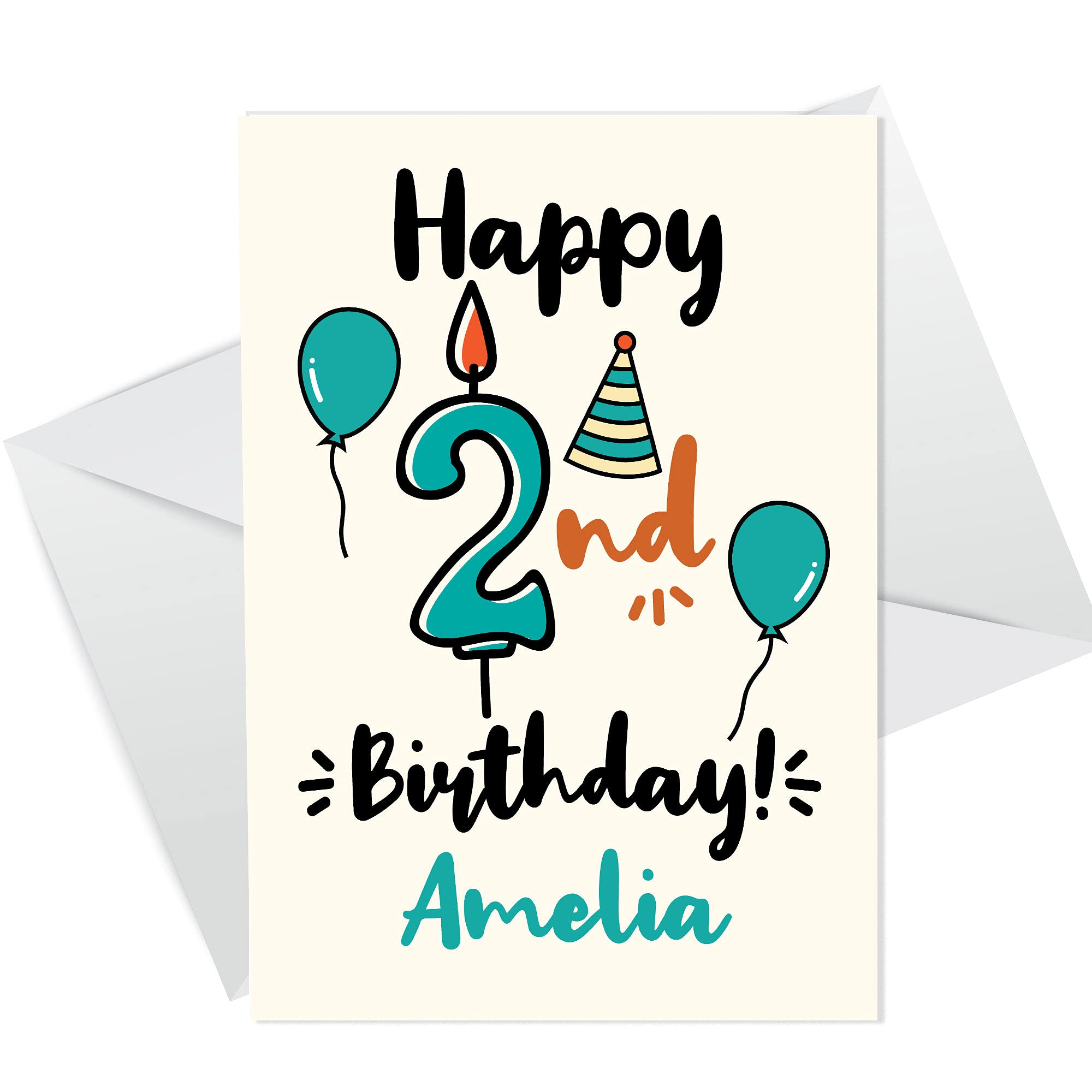 Personalised 2nd Birthday Card For Daughter Son Quirky Birthday Card For Him Her