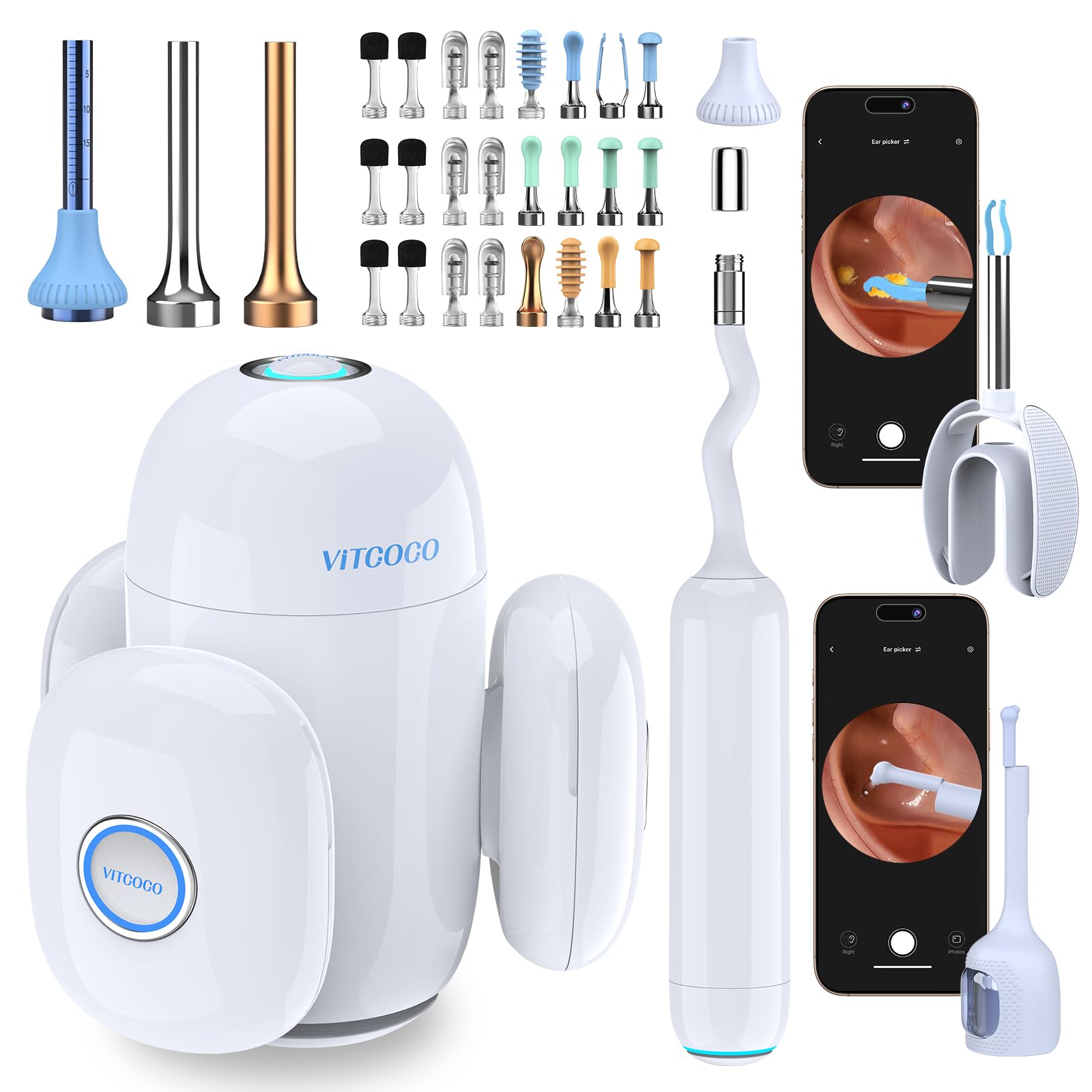 Sponsored Ad – Ear Wax Removal with Flexible Scope HD Camera,Home Ear Care Otoscope with UVC LED Light, Visual Ear Cleaner Tweezers Tool, Earwax Remover Match 3 Set Cleaning Kits for Adult/Kid
