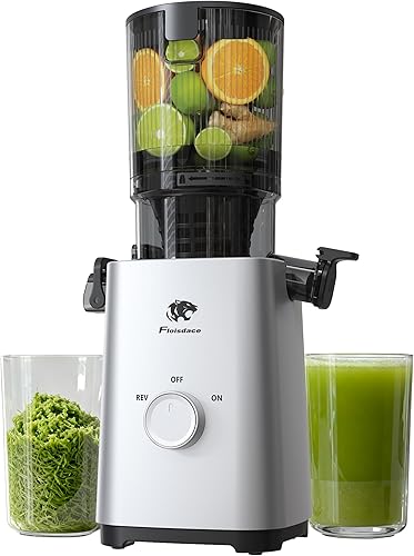 Exprimidor de prensa en frío T34, máquinas exprimidoras  Conducto de alimentación grande de 5.3 pulgadas para frutas y verduras enteras, potente