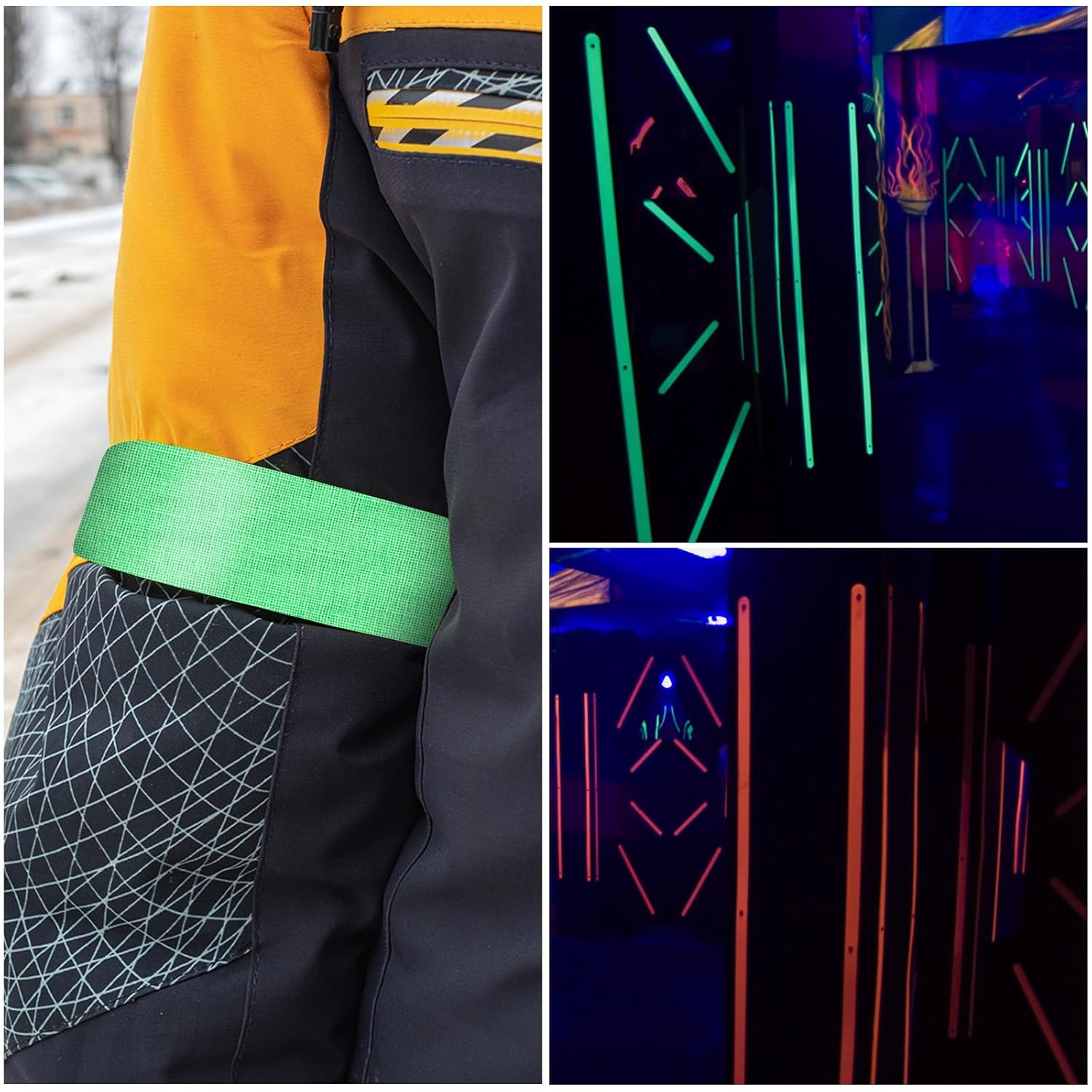 PATIKIL 1 Inch x 33 Feet Neon Gaffer Cloth Tape, 2 Roll Fluorescent Adhesive Tape Black Light Glow Tape for Stage Party Play Grid DIY Art Crafts, Purple