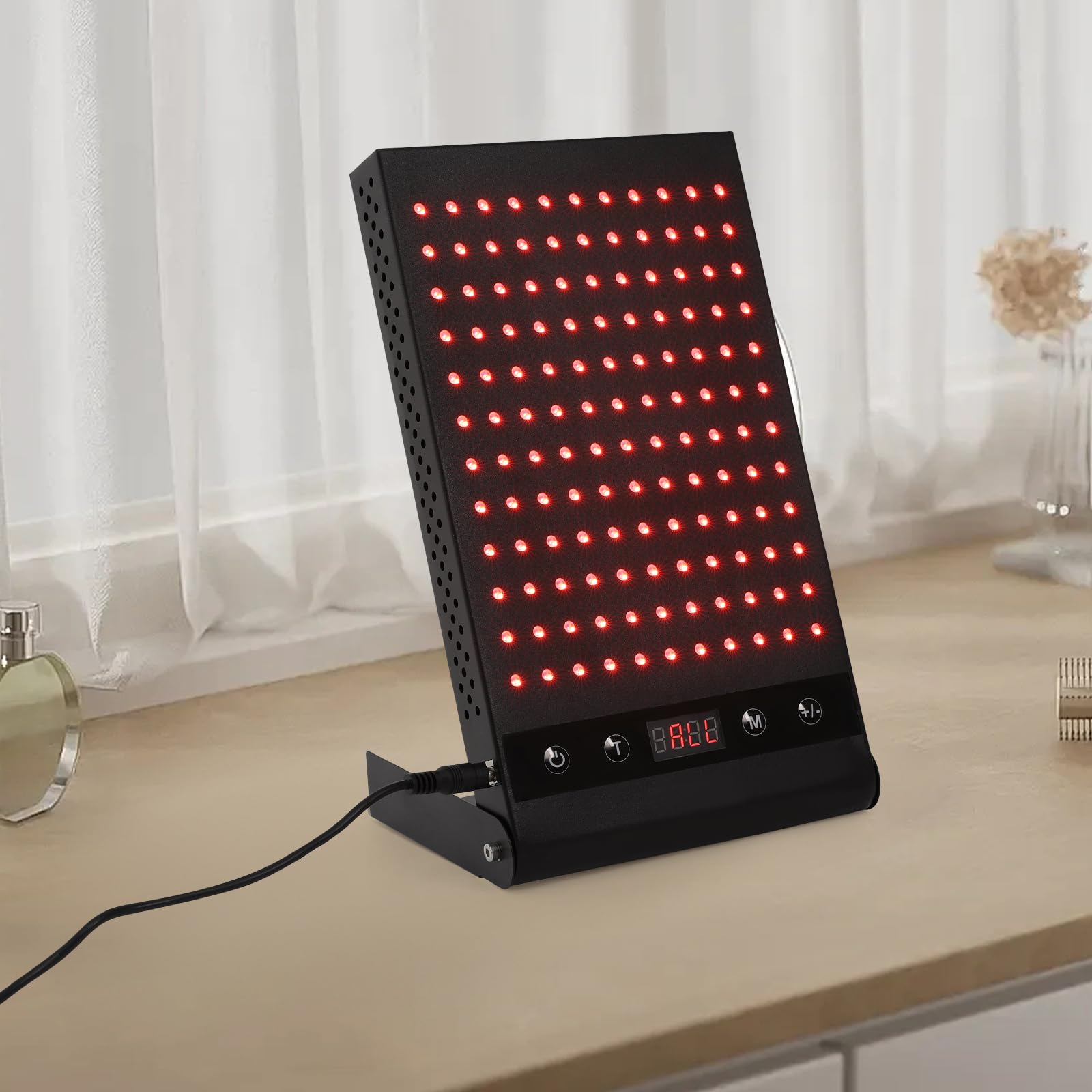 Lampy na podczerwień, czerwone światło ze stojakiem i okularami, 850 nm długość fali dalekiego światła podczerwonego, przenośna lampa 660 nm, czerwone światło do terapii, czerwone światło, panel do