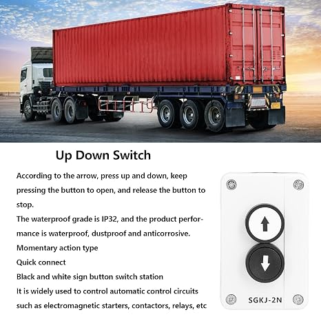 Up Down, Box Station Button Self Recovery Fast Connection for Rolling Door Controls