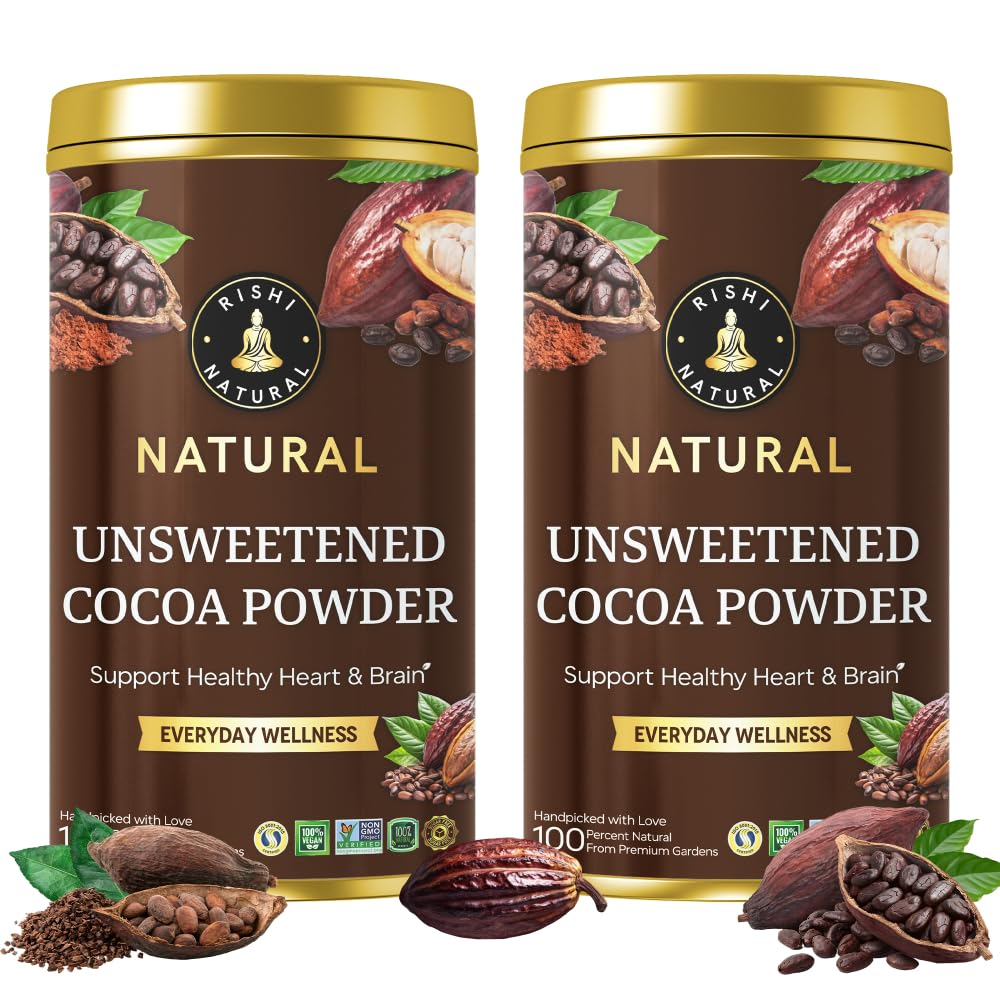 Rishi Natural Unsweetened Cocoa Powder (100 Grams | 100 Cups) - Helps with Skin Care, Digestive Wellness & Immunity Support | 100% Pure Cocoa Powder with No Added Sugar-image-23