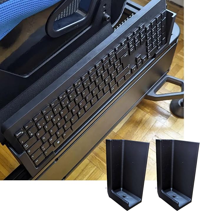 2-Pack Keyboard Mount for Sim Racing Rig, Compatible with 8020 Profile Frames, Tool-Free Adjustable Flight Sim Holder
