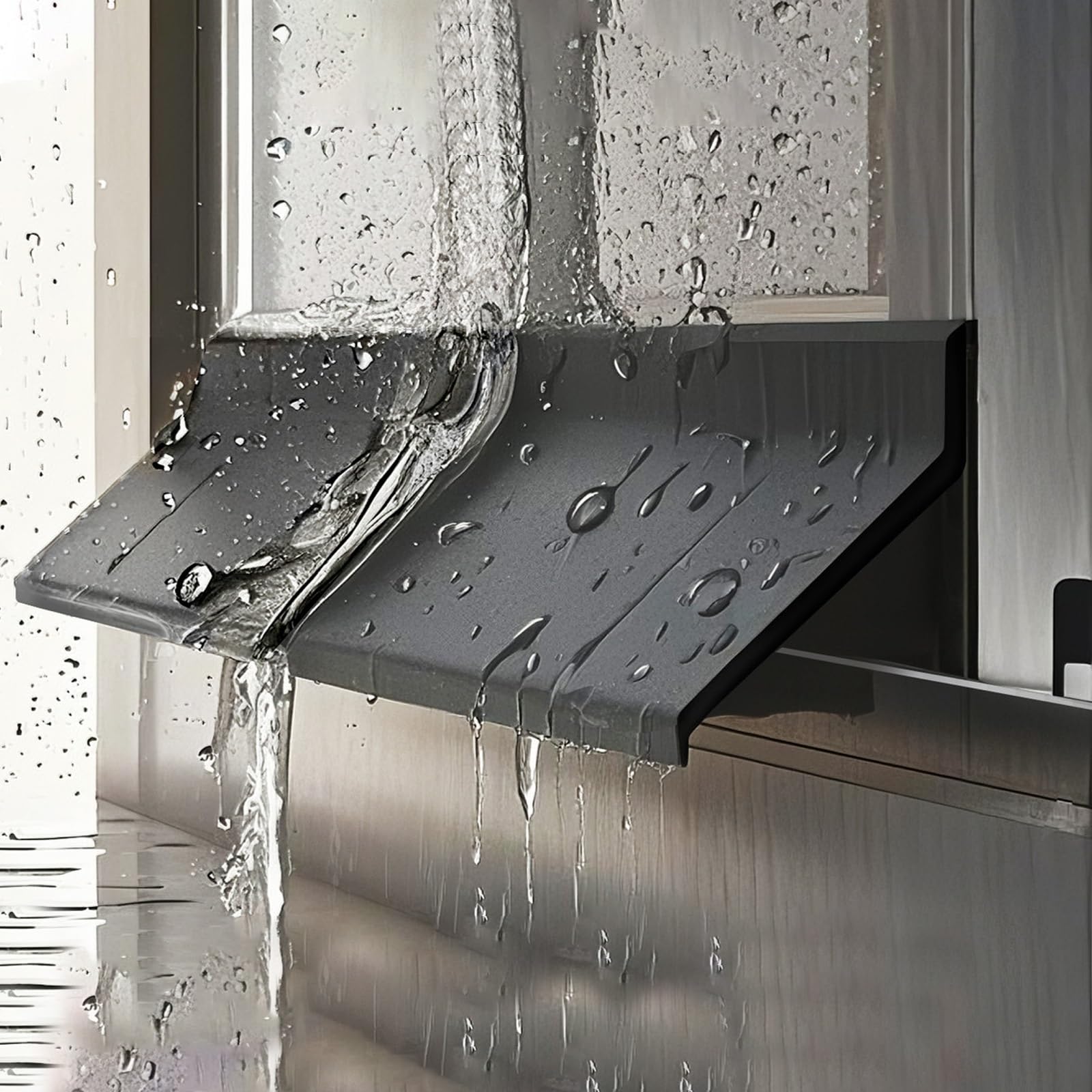 Estdkmnos 4.5Cm Window Outer Edge Rain Shield， Self-Adhesive Tpe Window Rain Diverter Black Gray Multiple Sizes(,5M(16.4Ft))