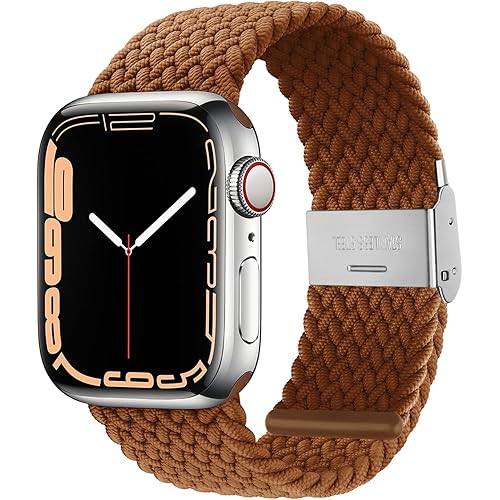 PROATL Adjustable Braided Solo Loop with Buckle Compatible With Apple Watch Band 38mm 40mm 41mm 42mm 44mm 45mm for Men and Women, Soft Wristband Stretch Nylon Elastic Strap for iWatch Series SE 7 6 5 4 3 2 1