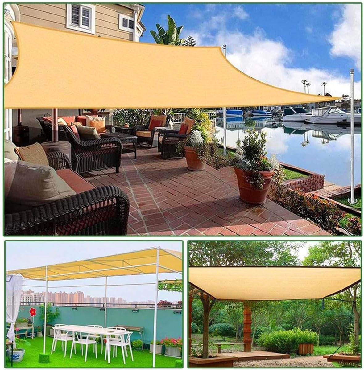 DaoGeSir Shade Net Greenhouse Shade Cloth, Sun Shade Cover 85% Shade Mesh Tarp with Grommets Sunblock Shade Clothfor HDPE Sun Shade Mesh for Outdoor Patio Pergola Roof Car Cover (Size : 2m*4m)