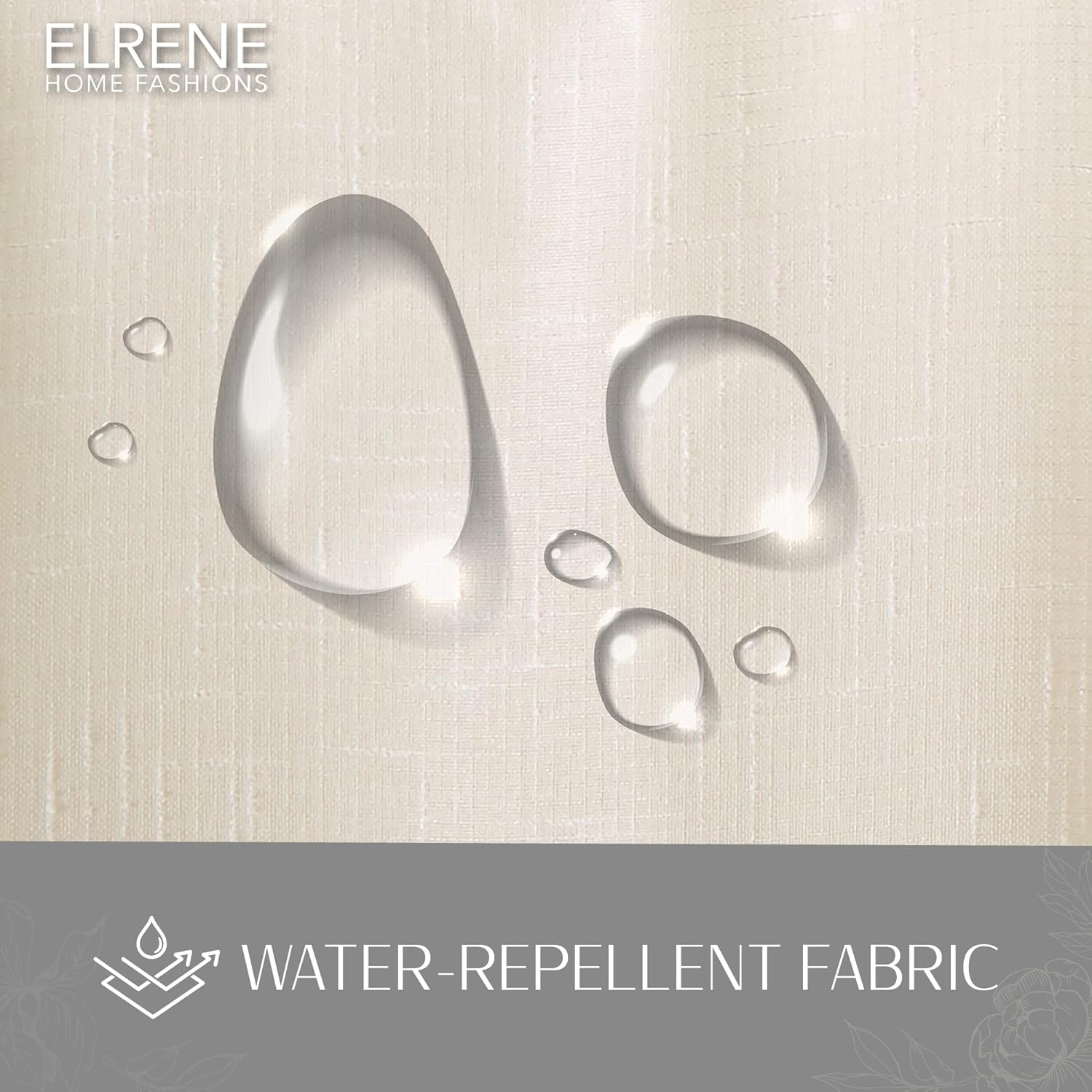 Elrene Home Fashions Darien Weatherproof Tab-Top Sheer Solid Color Indoor/Outdoor Curtain Panel for Porch, Pergola, Patio, Deck, 52”W x 84”L, Ivory