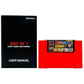 Retrotech 900 In 1 Multi-game Game Cartridge For SNES 16-Bit Game Console - Includes Retrotech Printed Instructions