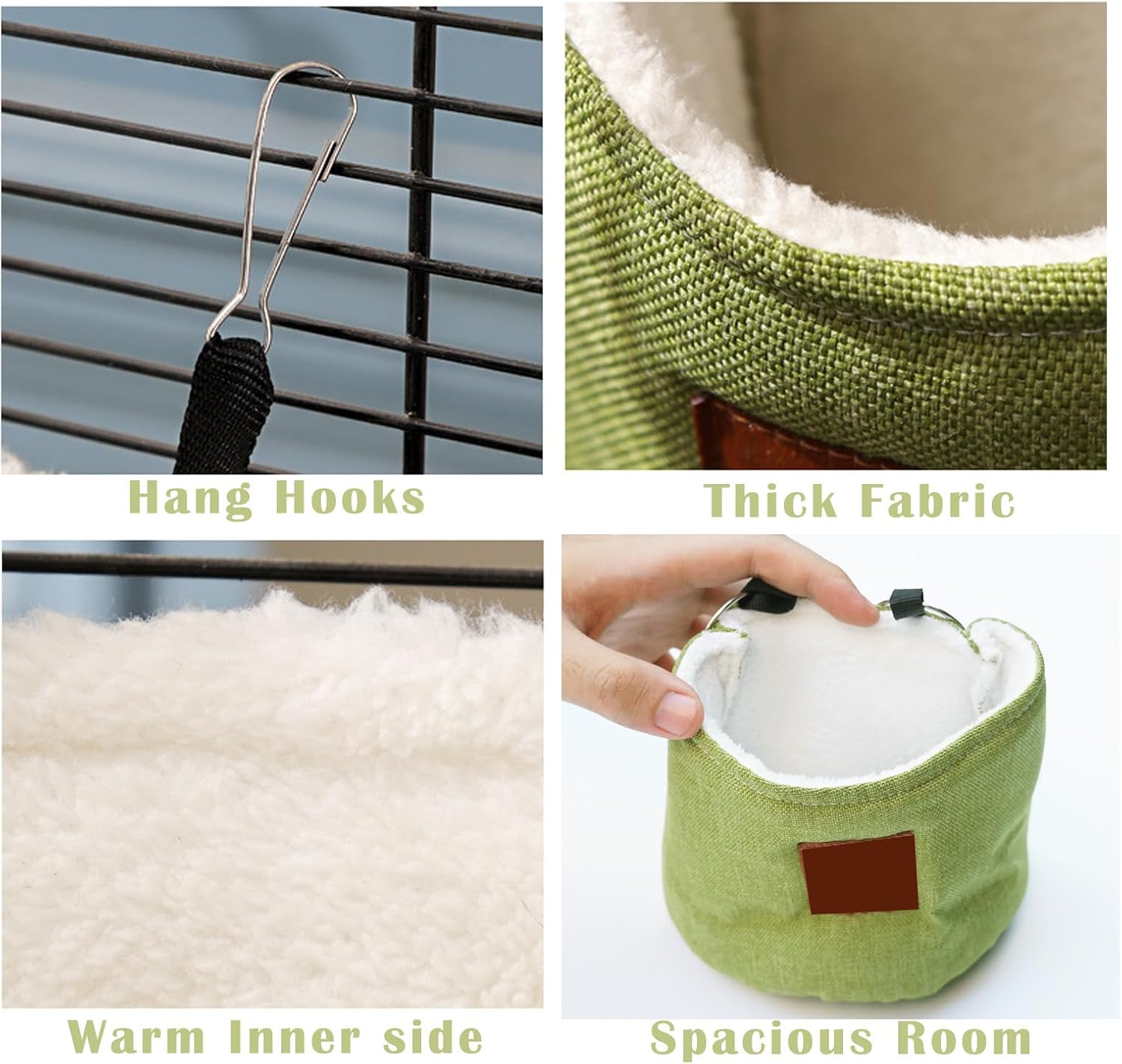 Sugar Glider Hanging Sleeping Pouch, Warm Soft Bed for Small Pets image 5