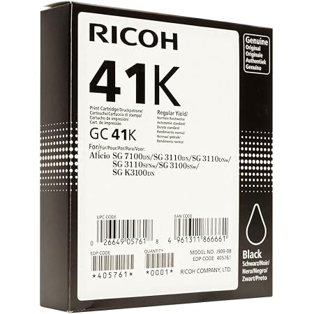 Ricoh GC41K - Cartucho de tinta para Ricoh Aficio SG 3110DN/SG 3110SFNw/ SG  3110DN/SG 3100SNw, negro : Ricoh: Amazon.es: Informática