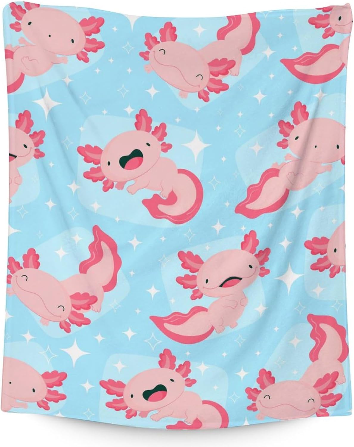 Custom Axolotl Gifts with Name - 60x80 Inches Cute Axolotl Throw Blanket for Women & Girls - Dark Blue Soft Fuzzy Plush Blankets for Sofa, Room