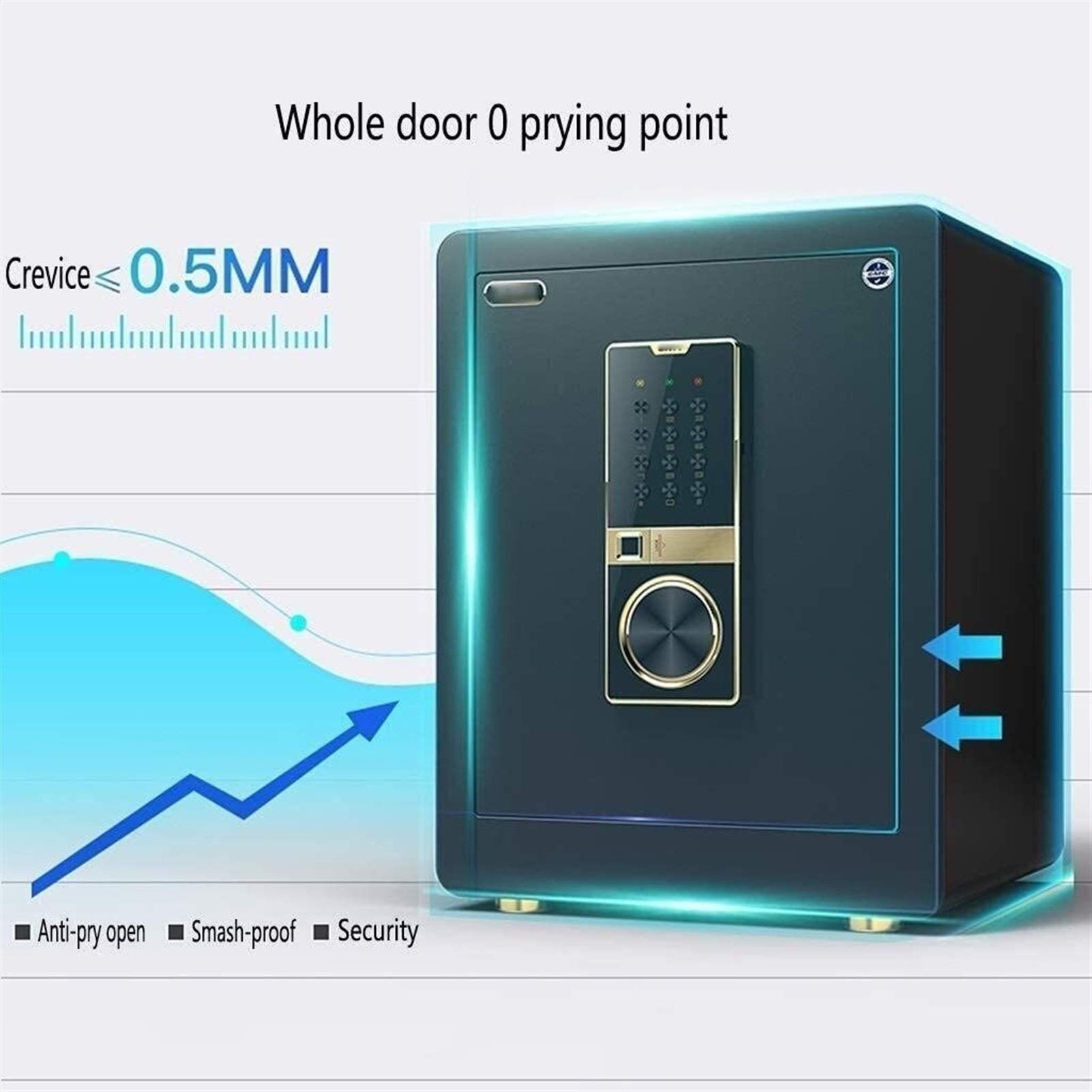 RLKHXBS Safe,Home Safe, Home Digital Safes, File Password Wall Mounted Fireproof Safe with Key Key Safe (Color : Gold)