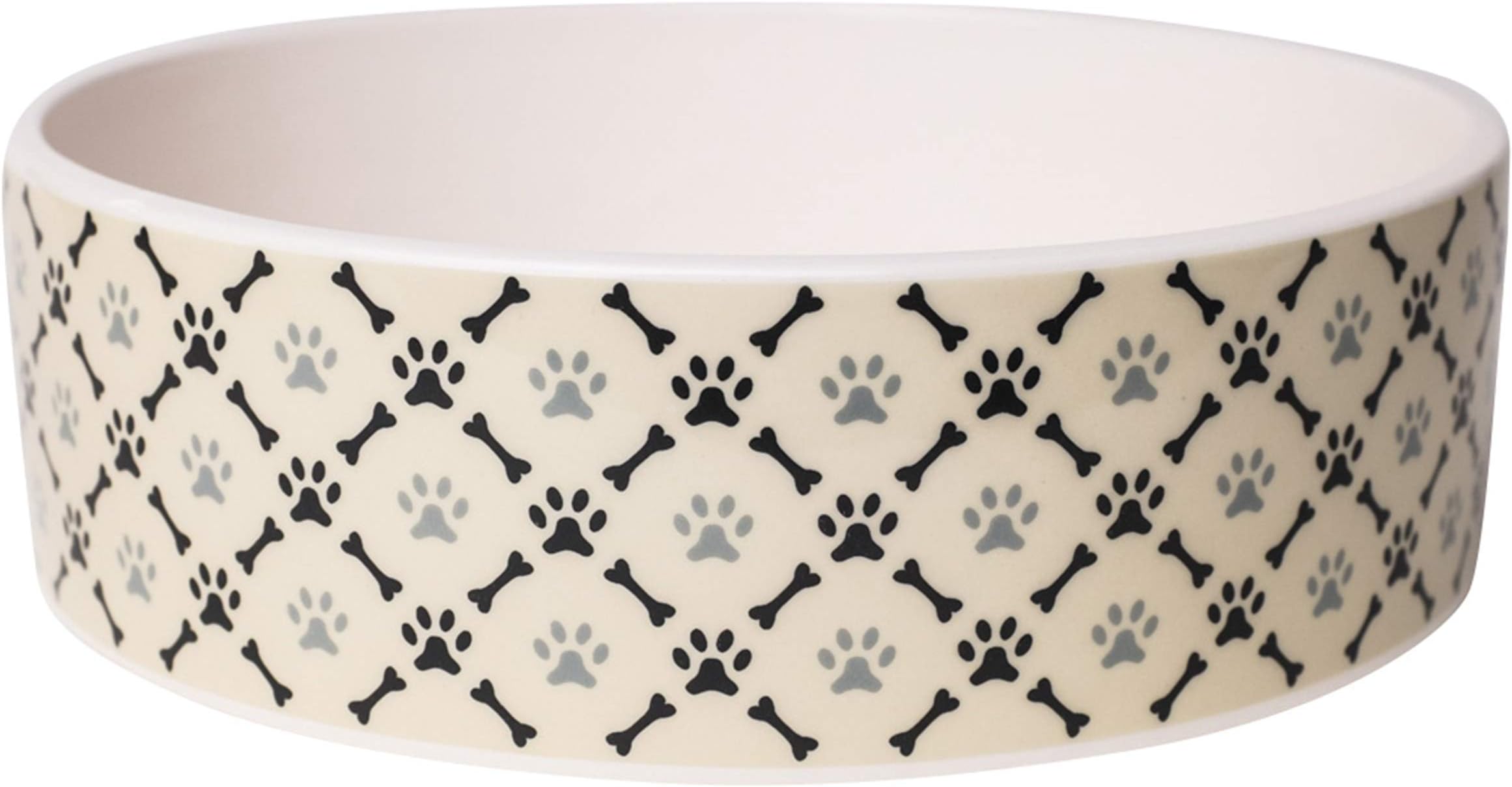 Park Life Designs Medium Pet Bowl, Seville Pattern, 6-1/2 inch Heavyweight Ceramic Dish Stays Put, Chew-Proof, Microwave and Dishwasher Safe