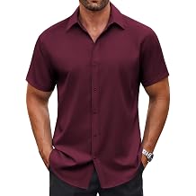 COOFANDY Mens Button Down Shirt Short Sleeve Dress Shirt Casual Beach Summer Wedding Shirt
