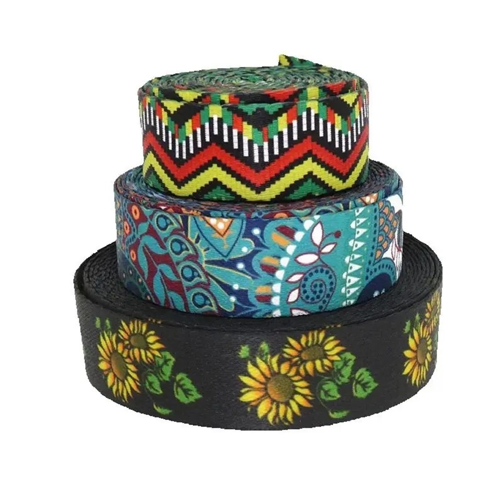 Nastro Jacquard Fettuccia stampata da 50 iarde 38 mm for tracolla for borsa, collare for cani, guinzaglio, zaino, accessori for l'abbigliamento(Ethnic Style A)