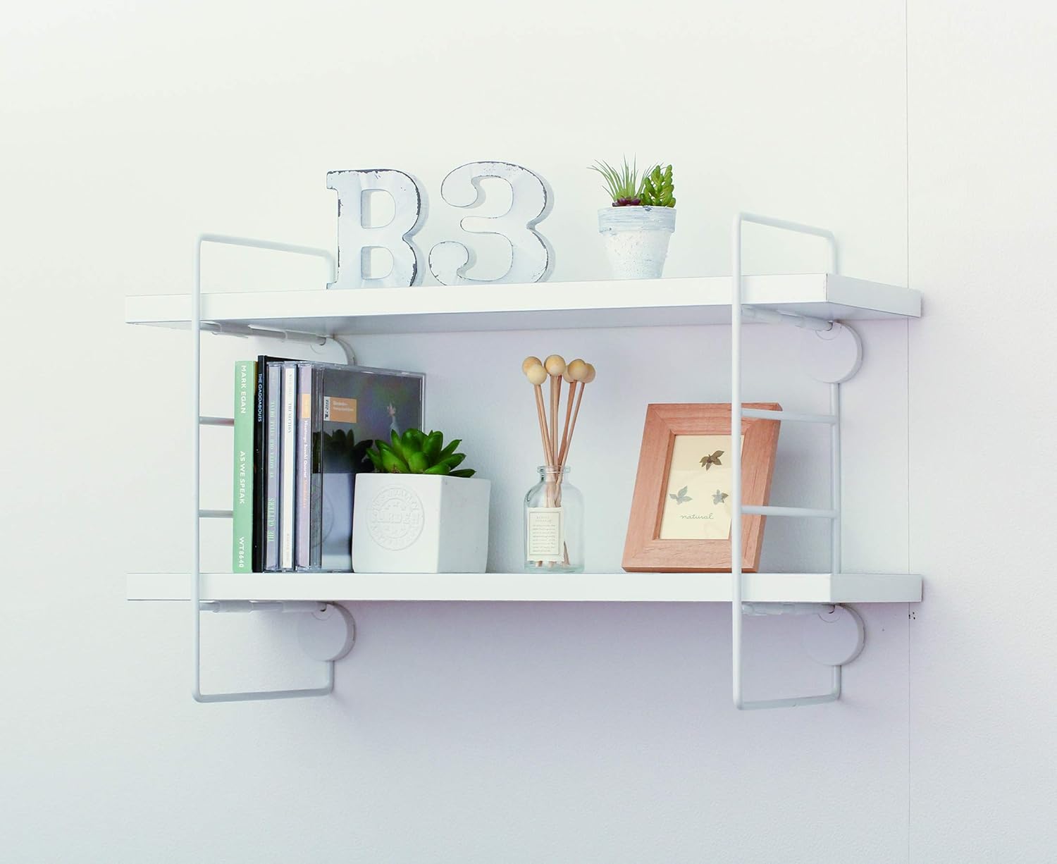 Aiwa Metal AP-3005W 5.9 inches (15 cm) Depth Shelf for Plasterboard Walls, Wire Shelf, Short, White, Pack of 1