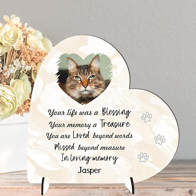 Pet Bereavement Gifts: Personalised Dog Memorial Plaque with Photo | Cat & Dog Sympathy Keepsake | Pet Memorials, Dog Gifts, and Christmas | Bereavement Cards Alternative. (Life is a blessing)