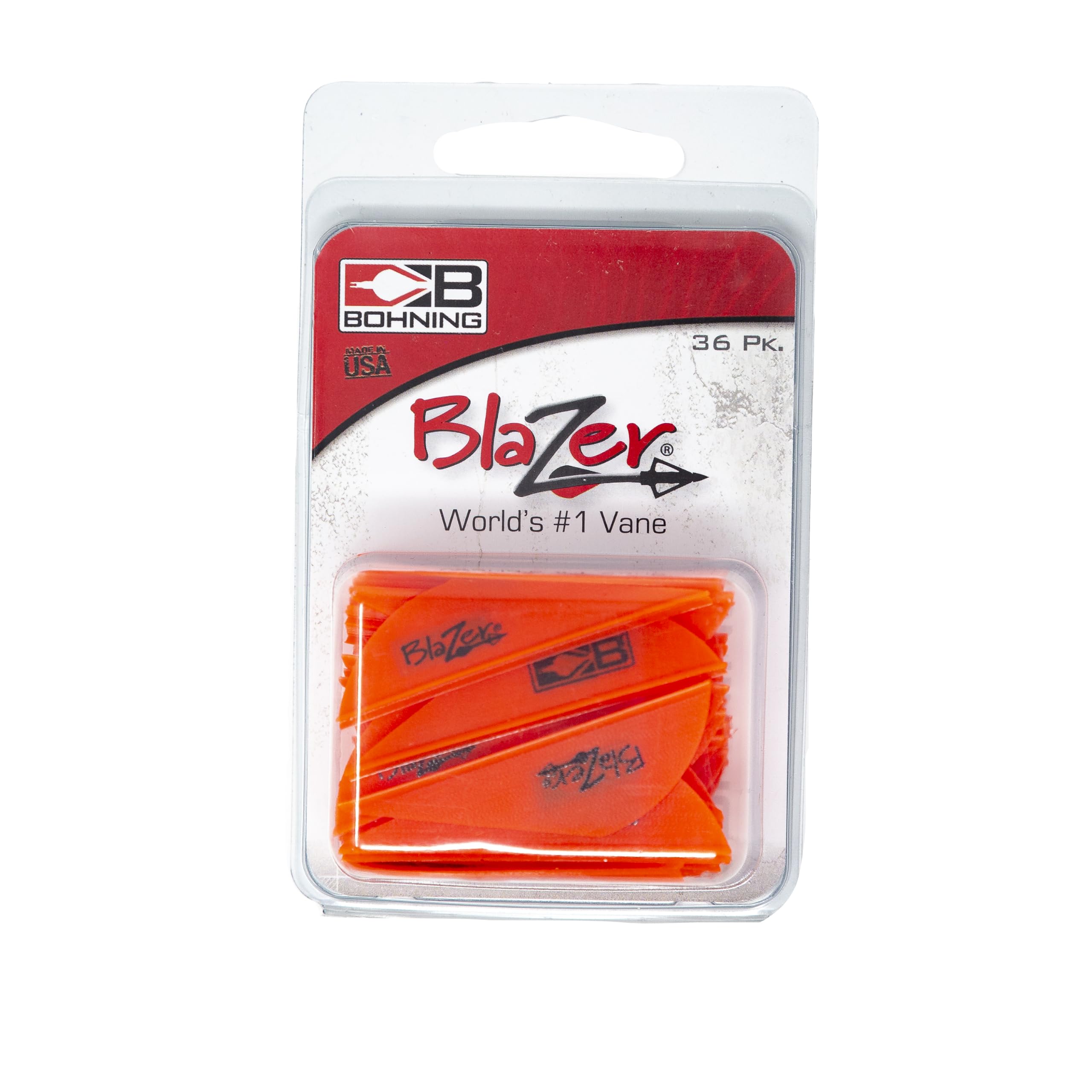 Bohning 10831NO2 Blazer Vanes 2-Inch, Neon Orange, 36-Pack