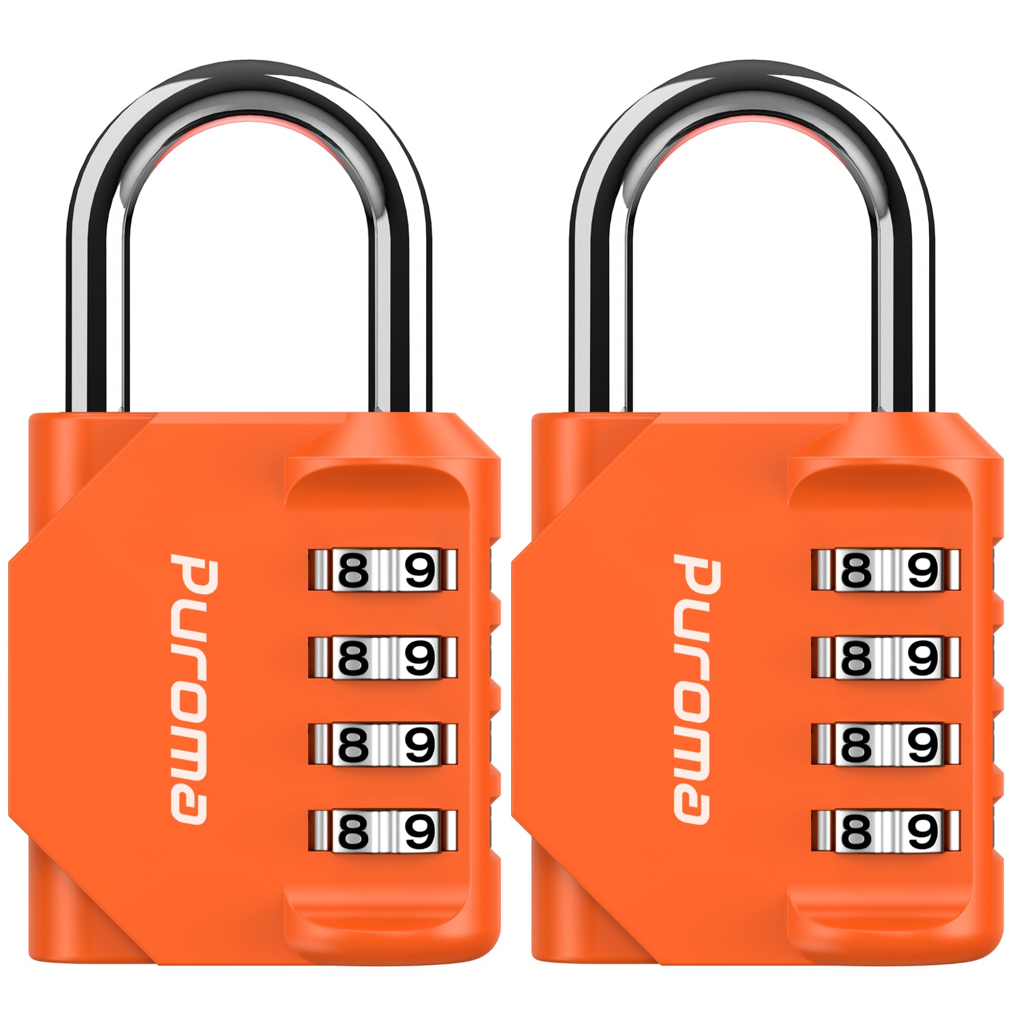 Puroma 2 Pack Combination Lock for Locker 4 Digit Outdoor Waterproof Padlock for School, Gym, Sports, Fence, Toolbox, Gate, Case, Outdoor, Hasp