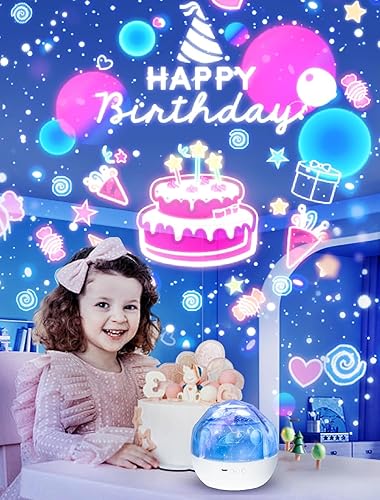 Miniatura 6 de Proyector de luz nocturna para niños + 21 juegos de películas, proyector de luz nocturna para dormitorio de niños, techo, proyector de galaxia de