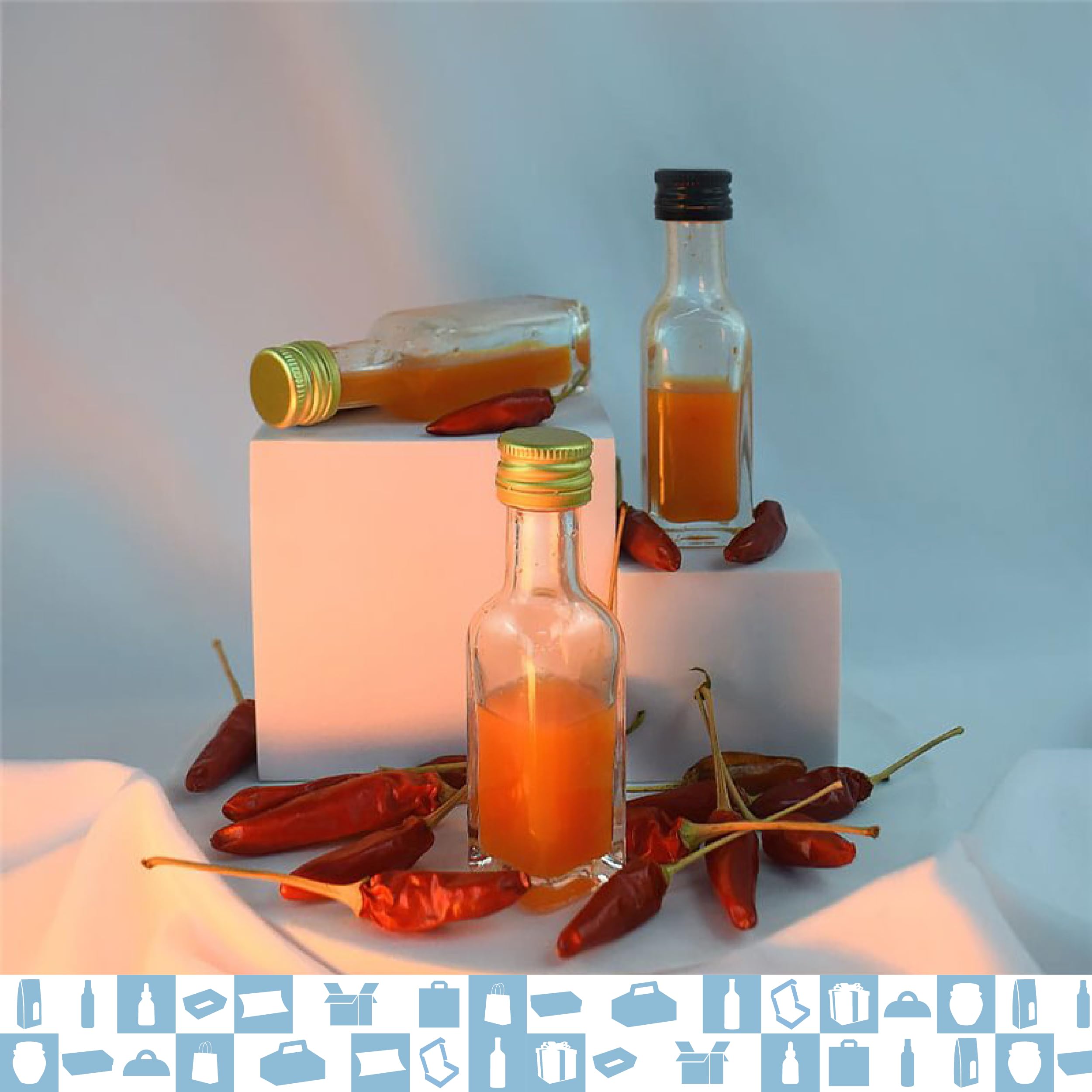 Espirito Rebelde 20 Mini Bouteilles en Verre 20ml avec Bouchon a Vis Noir | Mignonnettes Alcool 2cl, Petites Fioles Échantillons | Idéal pour Cadeaux, Mariages