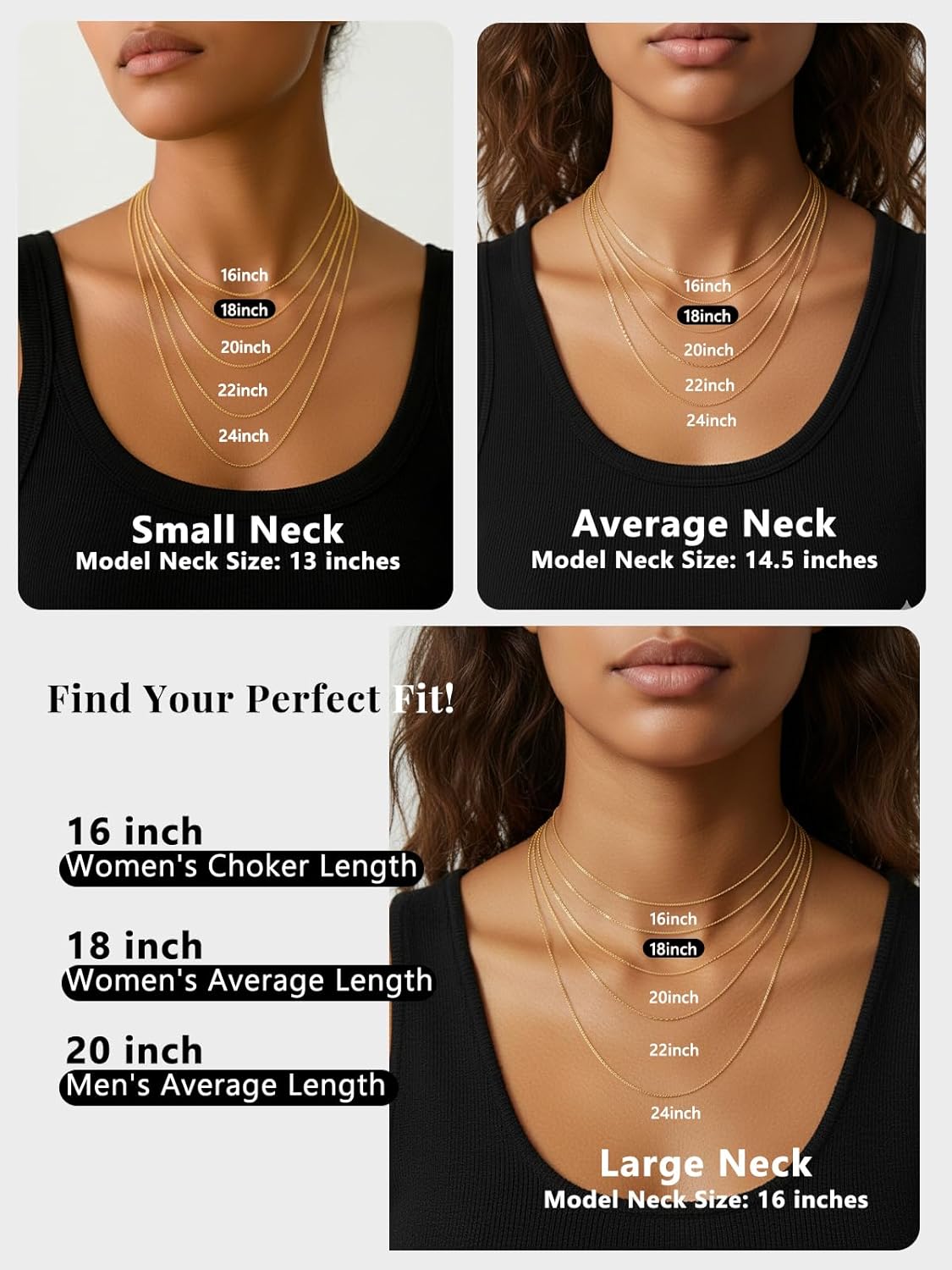 Silvora 925 Sterling Silver Chain Necklace 1.1/1.5mm Thin Silver Chain for Women-Sturdy & Shiny-Women's Chain Necklaces,Adjustable Length 16/18/20/22/24 Inches - Image 3