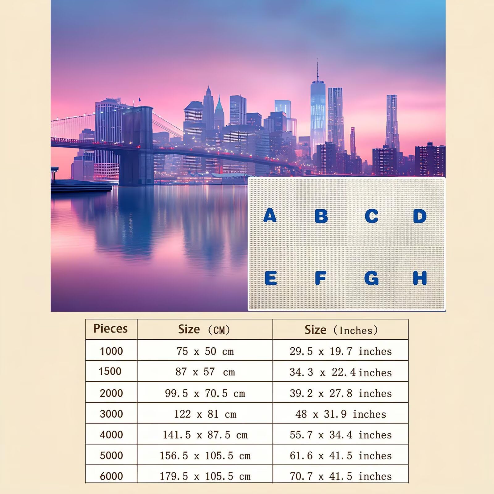 Città ponte Puzzle 5000 Pezzi per Adulti, Puzzle in Legno - Collezione Classica con Poster Incluso - Sfida di Concentrazione e Passatempo Antistress, Gioco Educativo per Famiglia, 156 x 105 cm f0-52