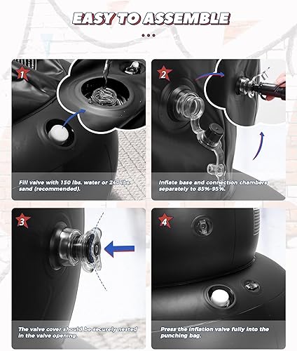 Miniatura 6 de JCLEAL 63'' Inflatable Kids Punching Bag,Freestanding Boxing Bag with Gloves & Pump Kickboxing Training Set,Toddler Punching Dummy Toys Christmas