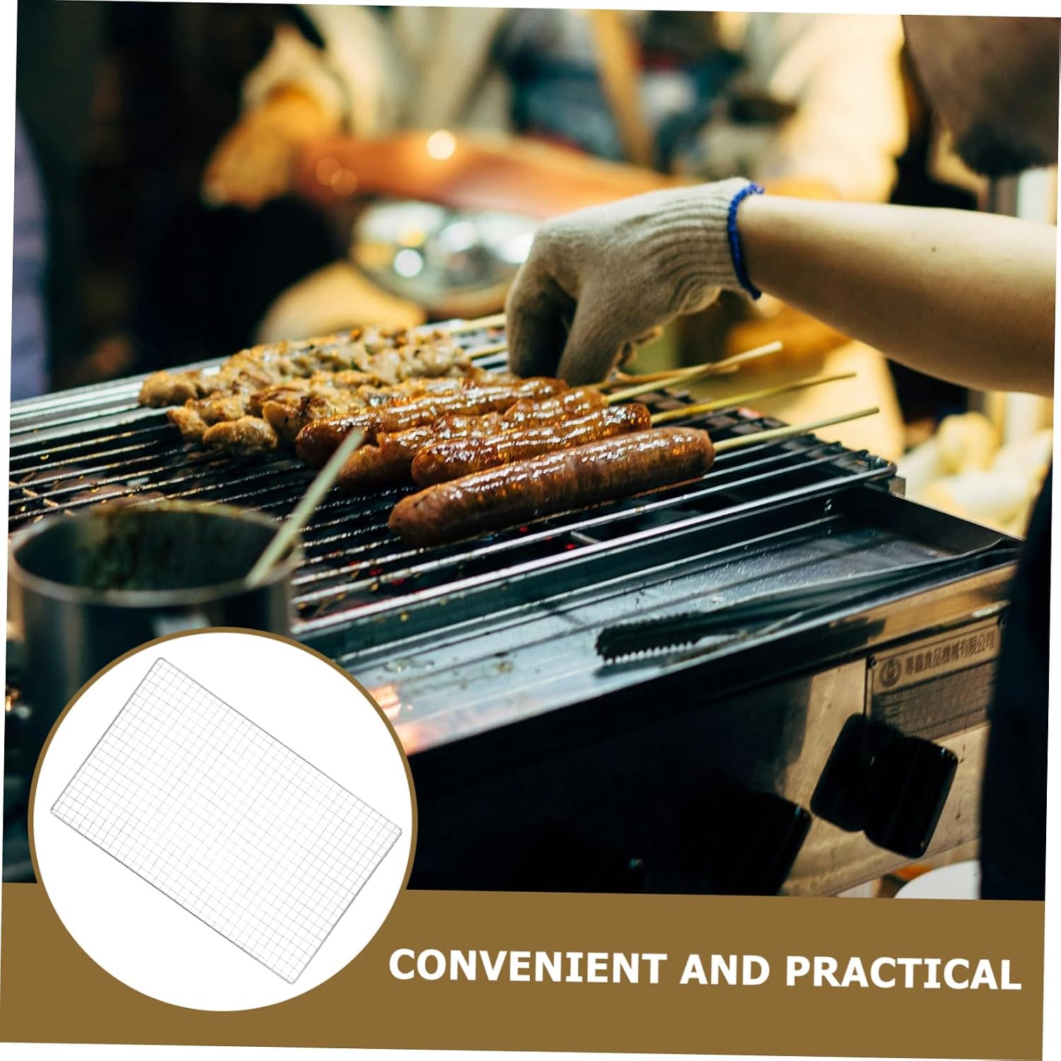 Aboofan Bbq Grill Mesh 3-Pack 15.74X7.87In Stainless Steel Barbecue Grill Net for Outdoor Cooking Portable Lightweight Rack for Patio and Backyard Barbecue