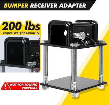 MaxxHaul 50173 Hitch Receiver 2 x 2 Adapter for 4 inch Square RV Bumpers