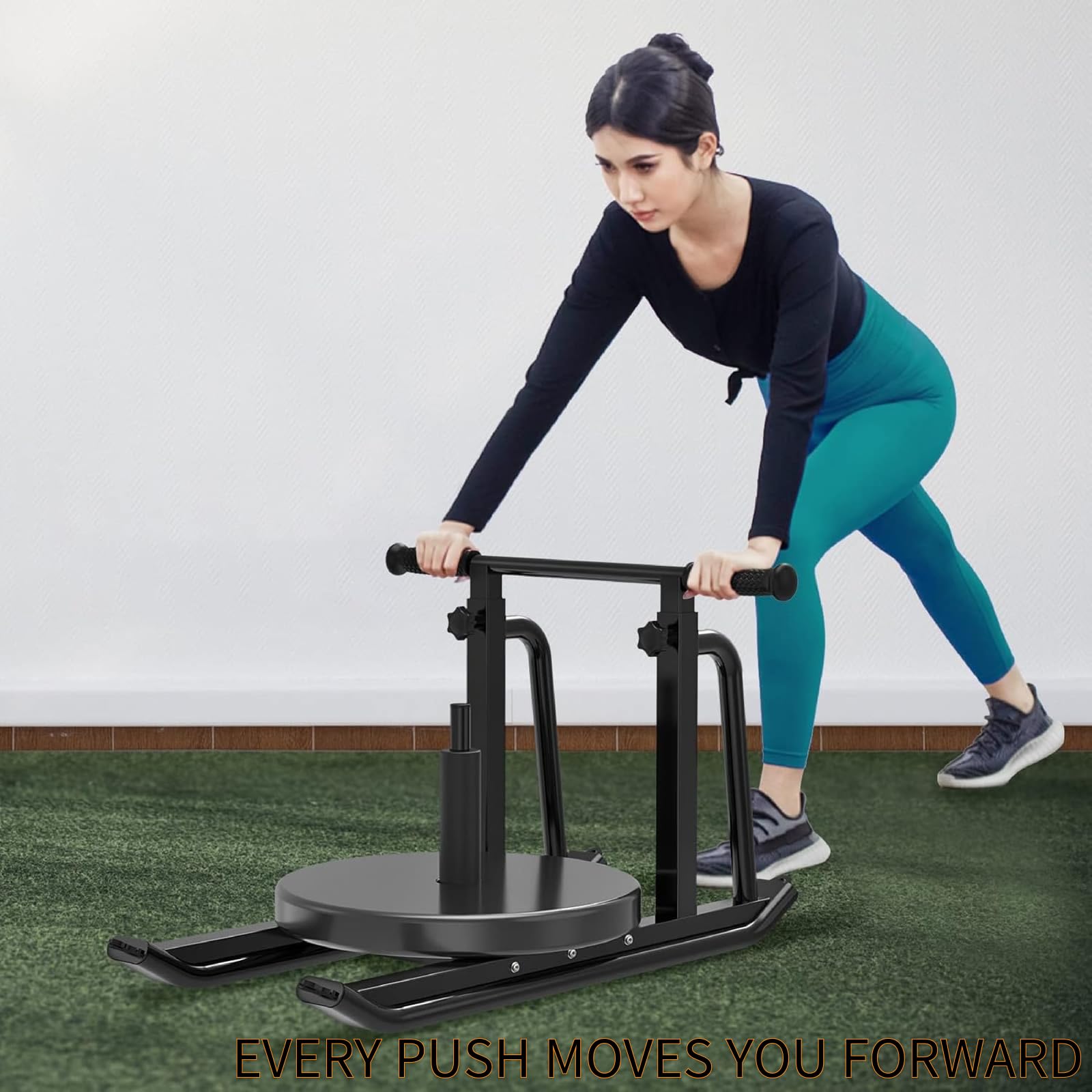 Kipika Trineo de pesas, trineo de empuje y tracción para velocidad, diseñado para placas de 1 pulgada y 2 pulgadas, trineo de entrenamiento de velocidad para ejercicio atlético