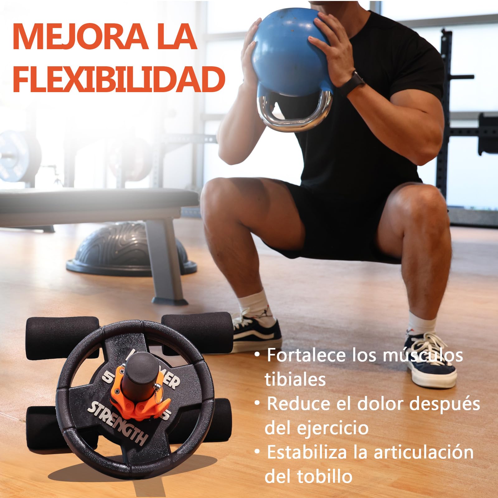 Fitarc Tib Bar, Tibialis Trainer, máquina de elevación de pantorrillas Tibia Dorsi, equipo de rodillas sobre los dedos de los pies para fortalecer pantorrillas/espinillas/tobillos, se adapta a discos