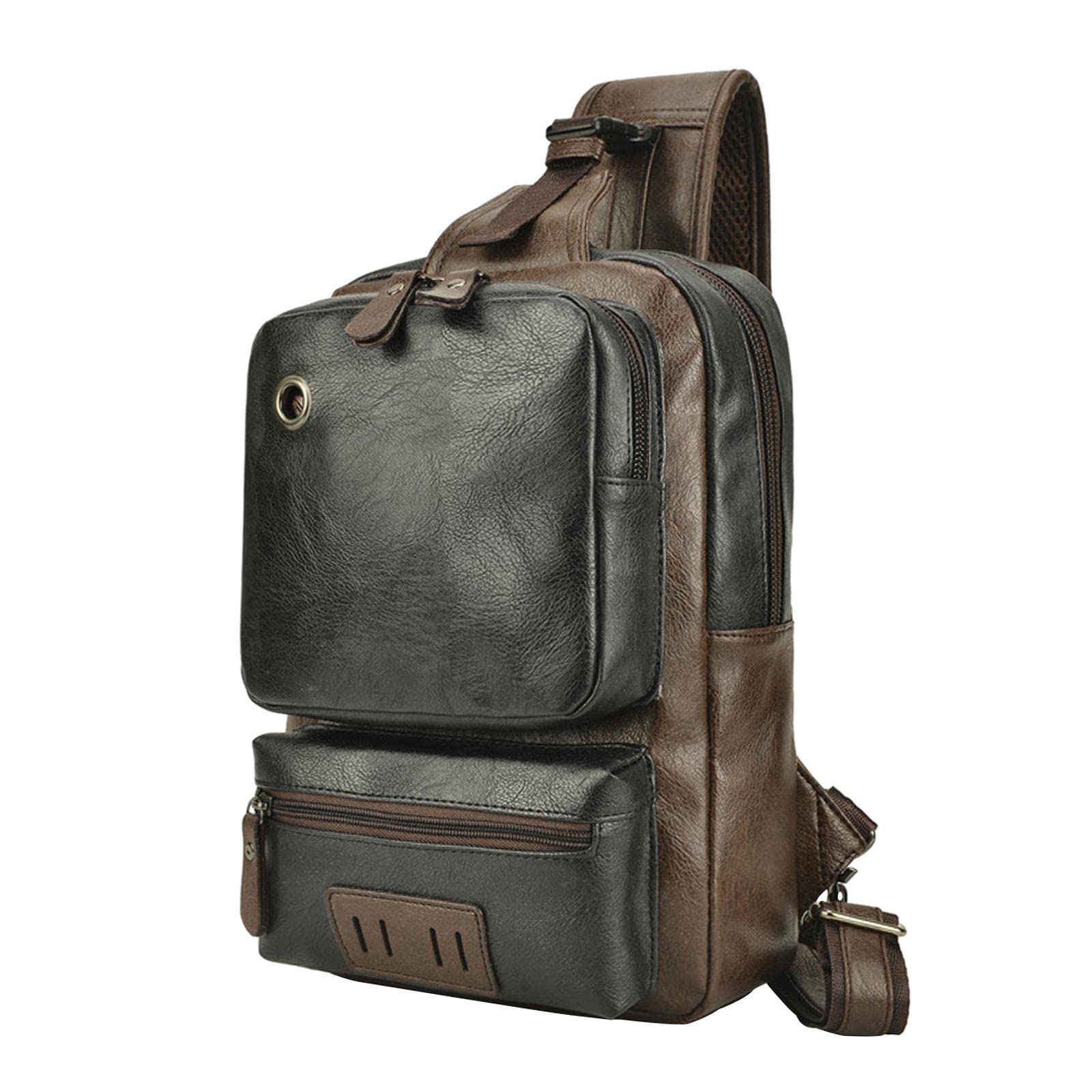 Men's Sling Bag One Strap Backpack USB Charging Port Crossbody Handbag Black-image-28