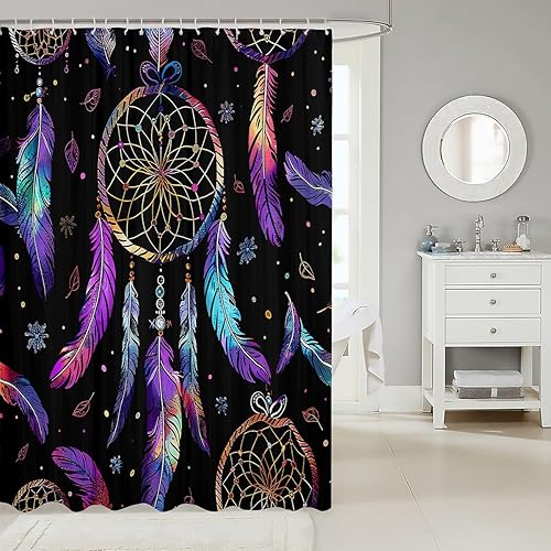 Vista 57 de Erosebridal Kids Tie Dye Shower Curtain, Girls Bohemian Hippie Bath Curtain, Watercolor Psychedelic Bathroom Accessories, Waterproof Polyester