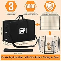 Vista 2 de Bolsa de almacenamiento para corralitos para perros, se adapta a 40 pulgadas de alto, 8 paneles y 9 estacas, bolsa de viaje para valla de perro