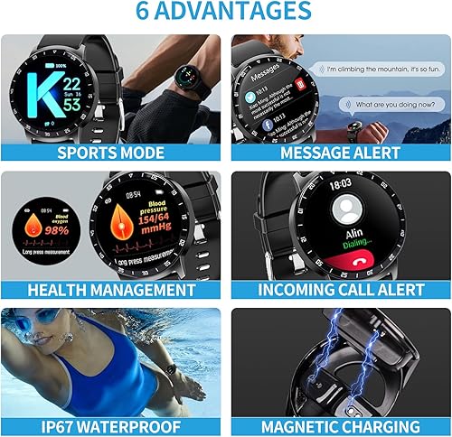 Miniatura 8 de Reloj inteligente con auriculares, auriculares 2 en 1 y reloj Bluetooth, reloj de seguimiento de actividad física (respuestallamadas), reloj